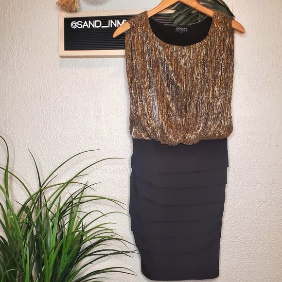 En Focus Shimmery Holiday Party Gold Metallic Size 6 - Picture 1 of 16